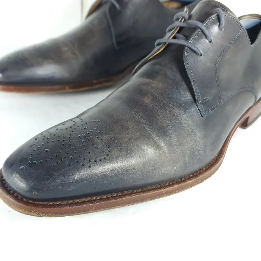 Magnanni Men's Gerardo US10M brown Leather Medallion Toe Oxfords Derby Shoes